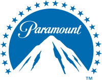 A Paramount logo featuring a blue circle with a stylized mountain, stars around the edge, and the word &ldquo;Paramount&rdquo; in script, ending with a period.